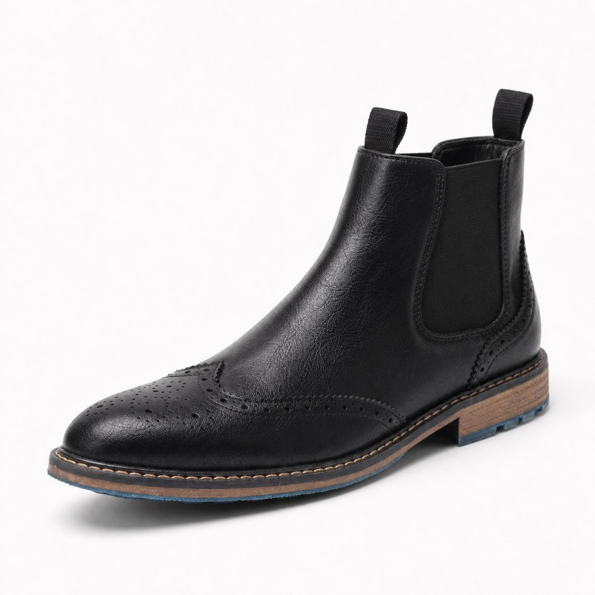 Men's Brogue Faux Leather Chelsea Boots