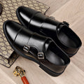 Men's Buckle Faux Leather Monk Strap Shoes