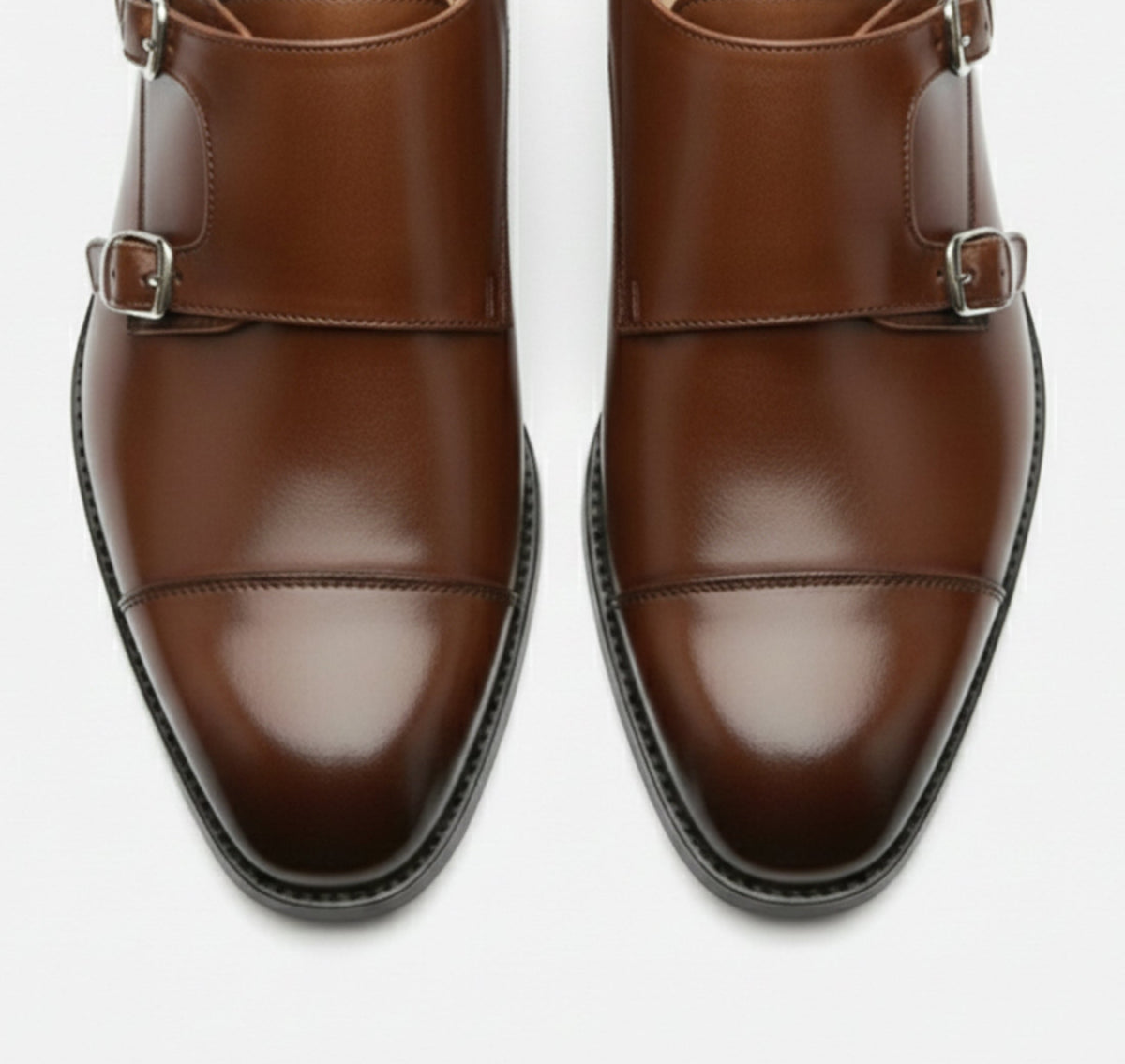 Men's Buckle Faux Leather Monk Strap Shoes