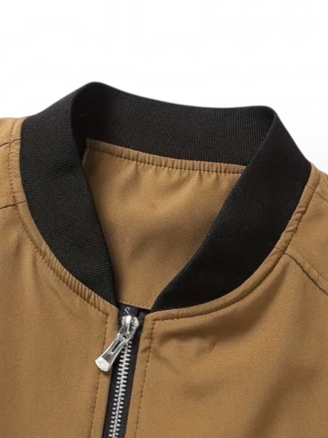 Men's Collared Zip-Up Bomber Jacket