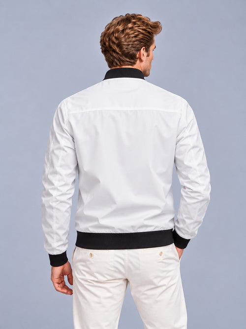 Men's Collared Zip-Up Bomber Jacket