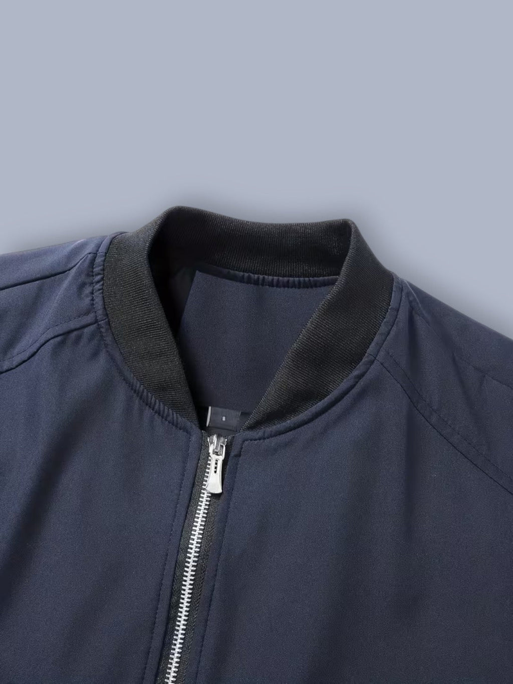 Men's Collared Zip-Up Bomber Jacket