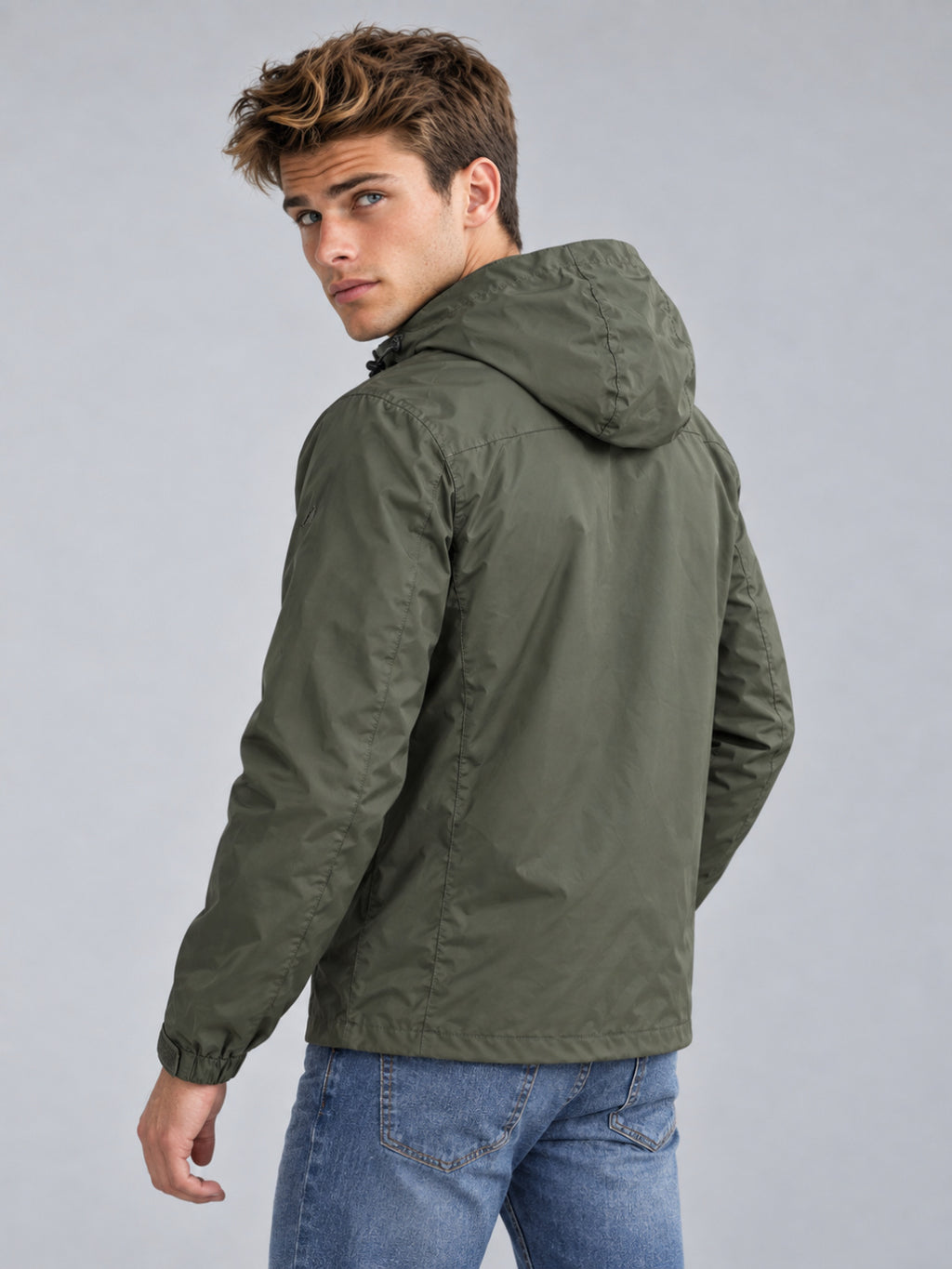 Men's Hooded Waterproof Windbreaker Jacket