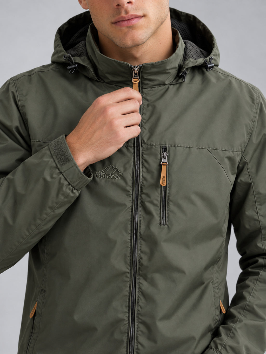 Men's Hooded Waterproof Windbreaker Jacket