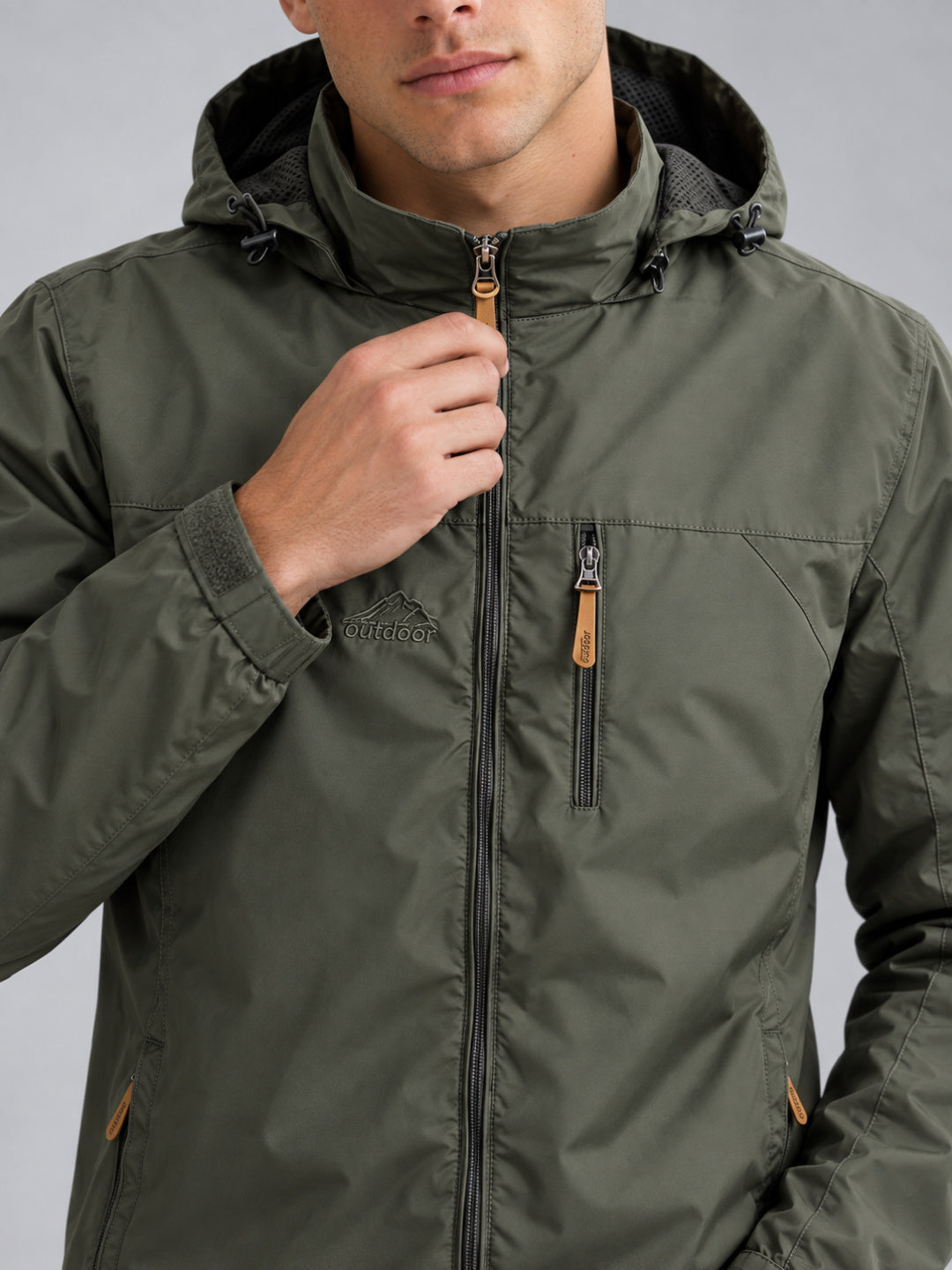 Men's Hooded Waterproof Windbreaker Jacket