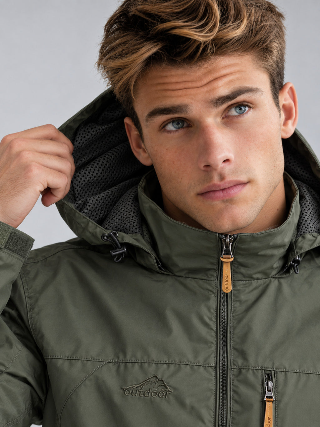 Men's Hooded Waterproof Windbreaker Jacket