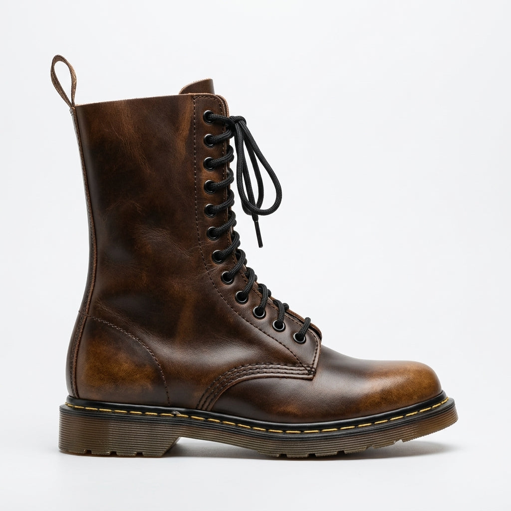 Men's Lace-Up Leather Combat Boots