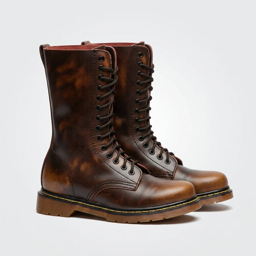 Men's Lace-Up Leather Combat Boots