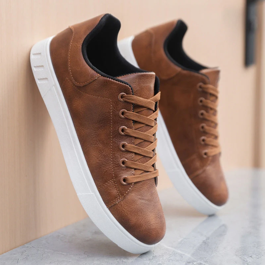 Men's Lace-Up Leather Trainers