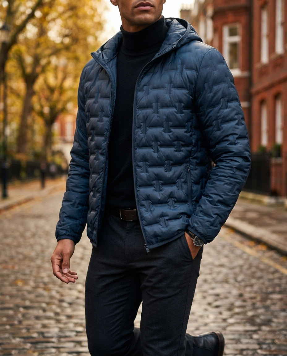 Men's Slim High Collar Quilted Puffer Jacket