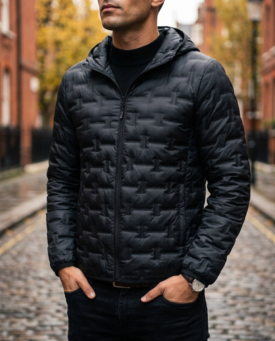 Men's Slim High Collar Quilted Puffer Jacket