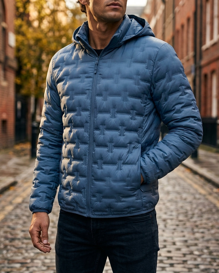 Men's Slim High Collar Quilted Puffer Jacket