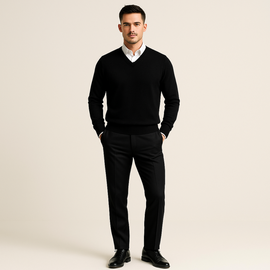 Men's V Neck Cashmere Jumper