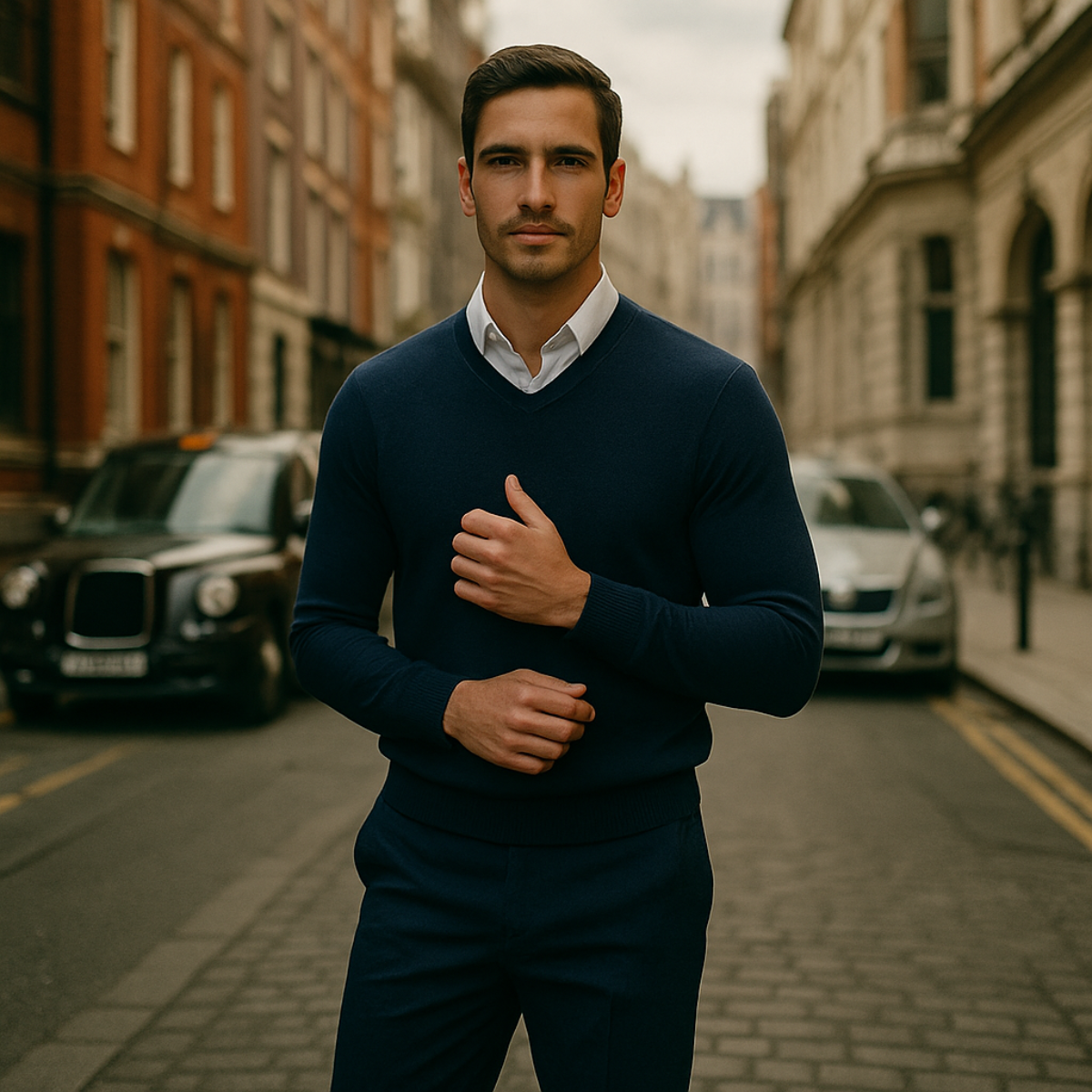 Men's V Neck Cashmere Jumper