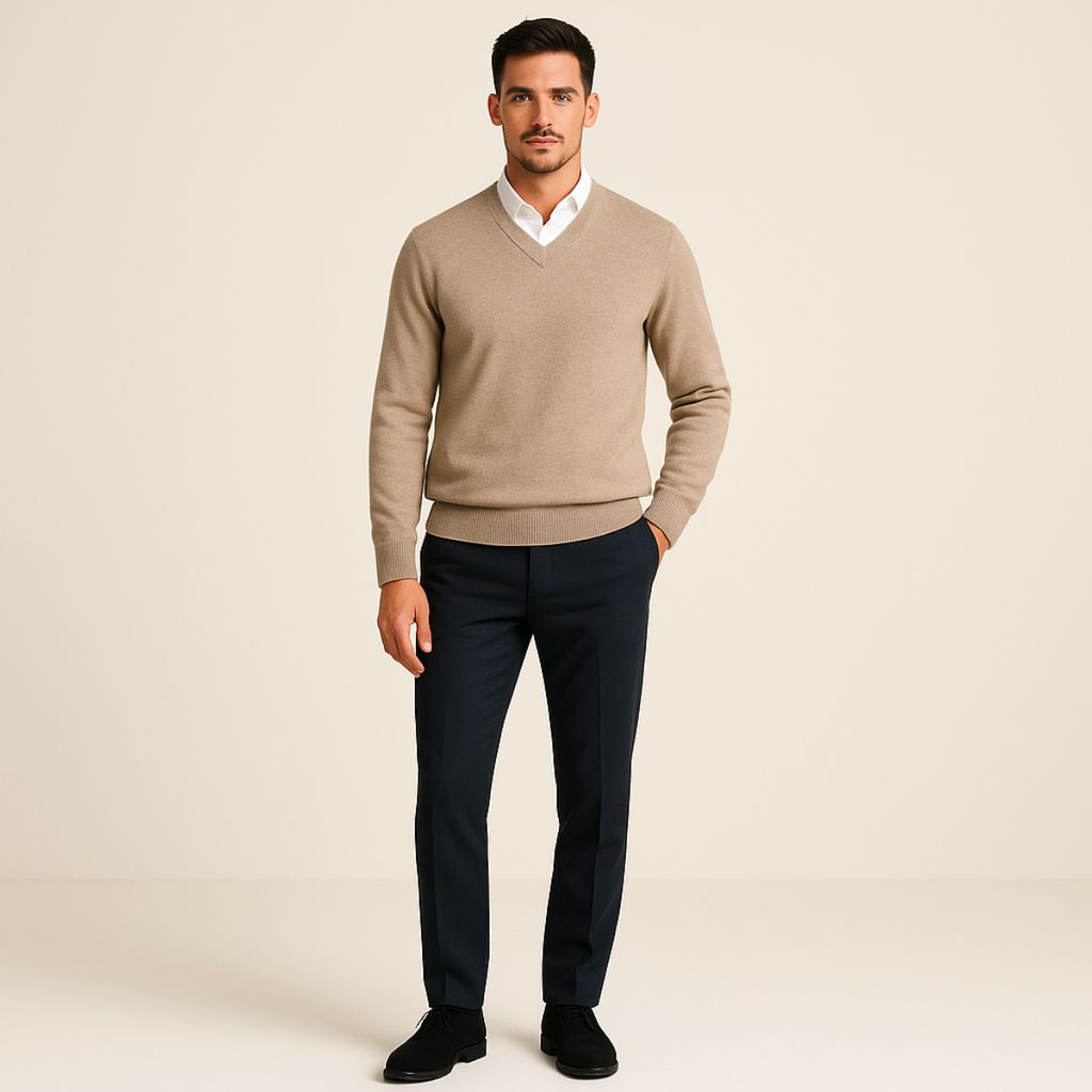 Men's V Neck Cashmere Jumper