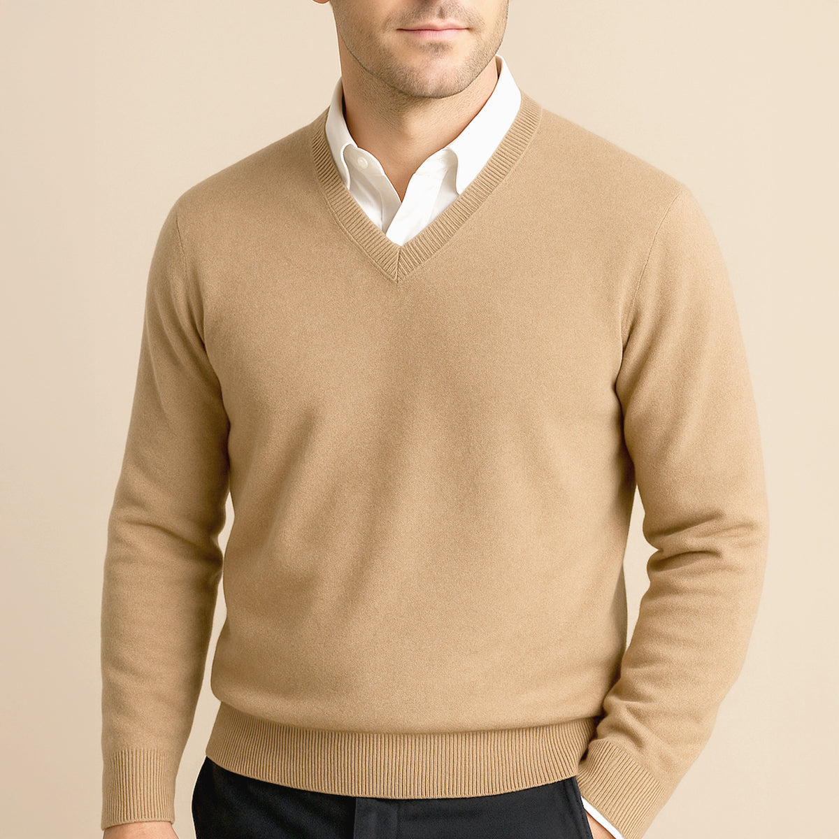 Men's V Neck Cashmere Jumper
