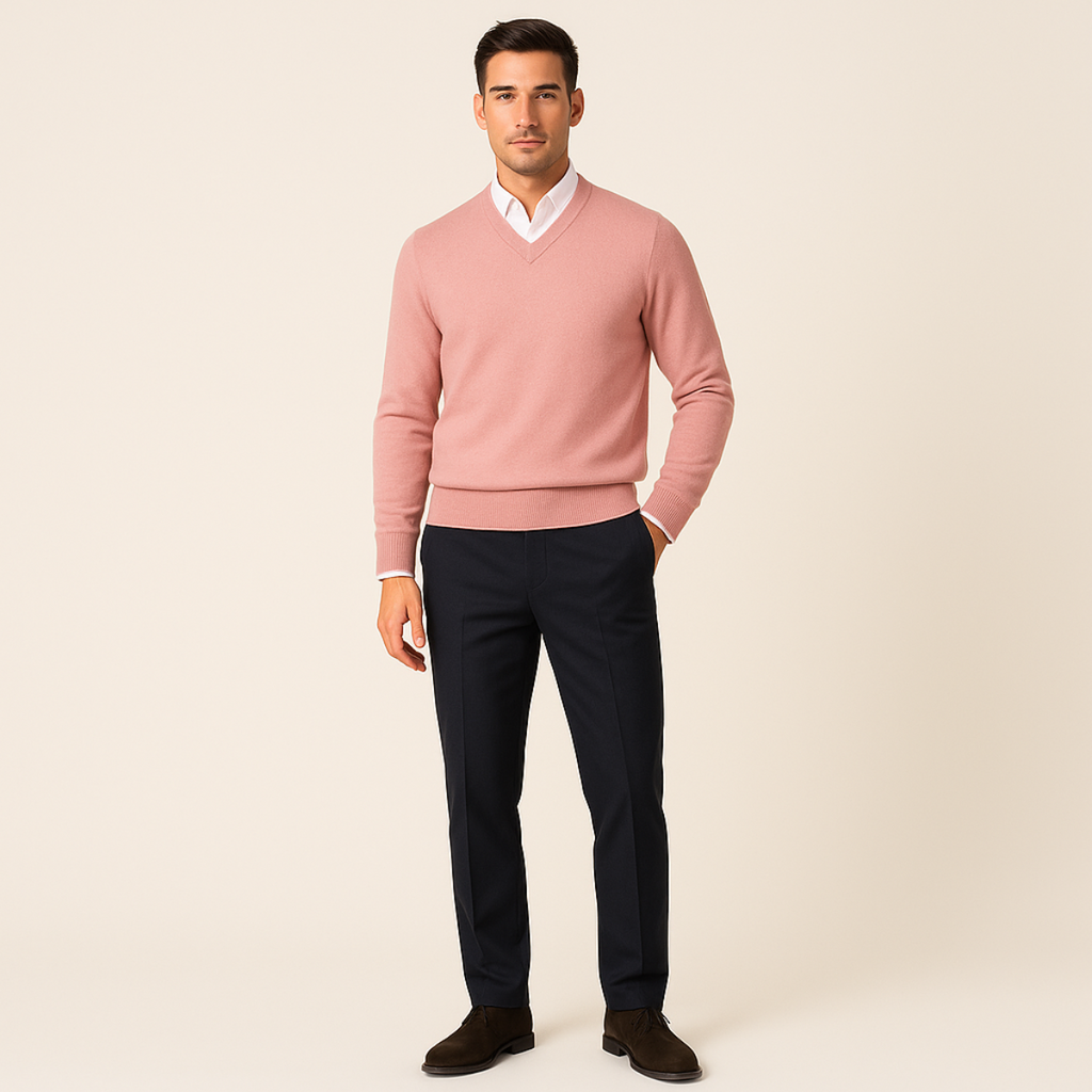 Men's V Neck Cashmere Jumper