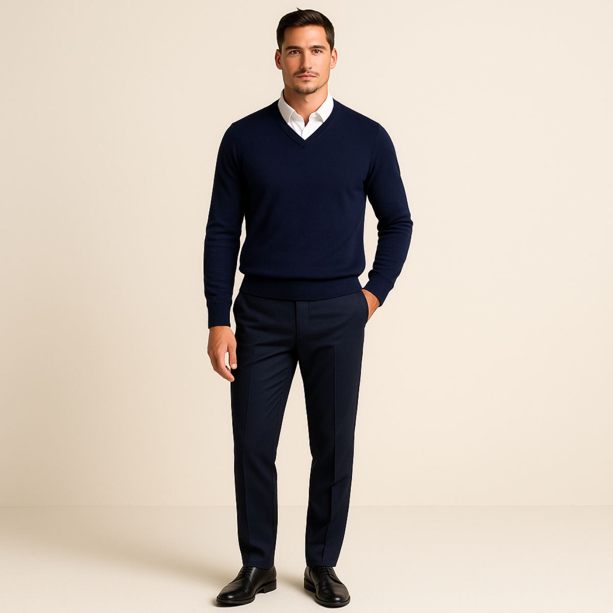 Men's V Neck Cashmere Jumper