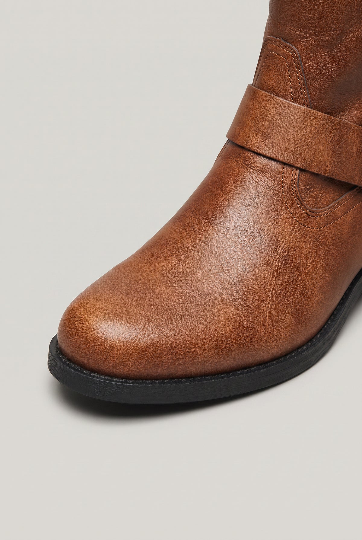 Men's Zip-Up Faux Leather Harness Ankle Boots