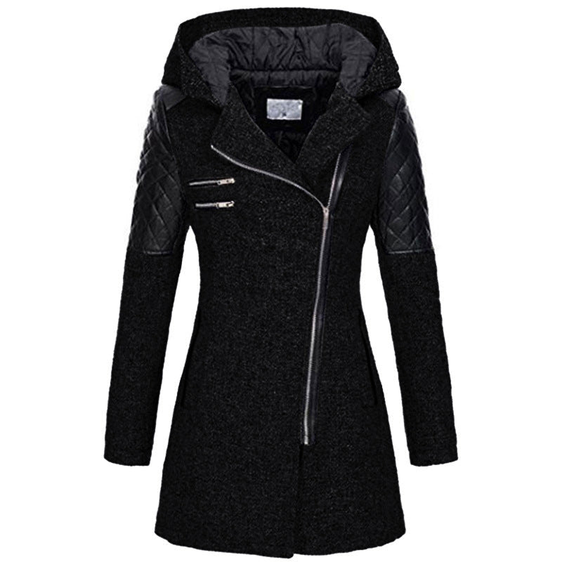 Women's Fitted Zip-Up Hooded Coat