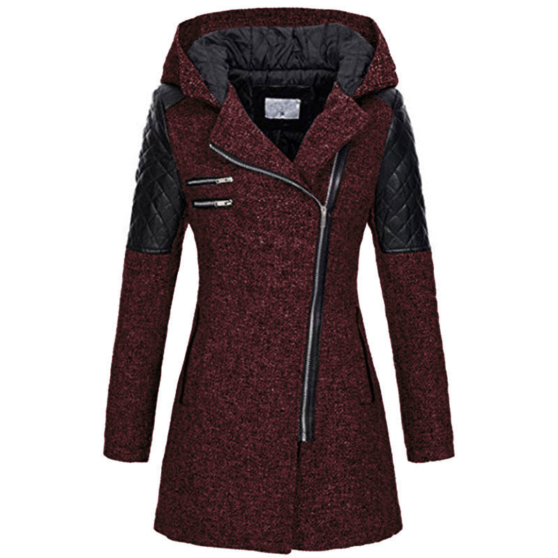Women's Fitted Zip-Up Hooded Coat