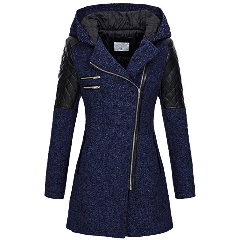 Women's Fitted Zip-Up Hooded Coat
