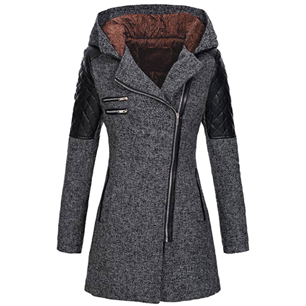 Women's Fitted Zip-Up Hooded Coat