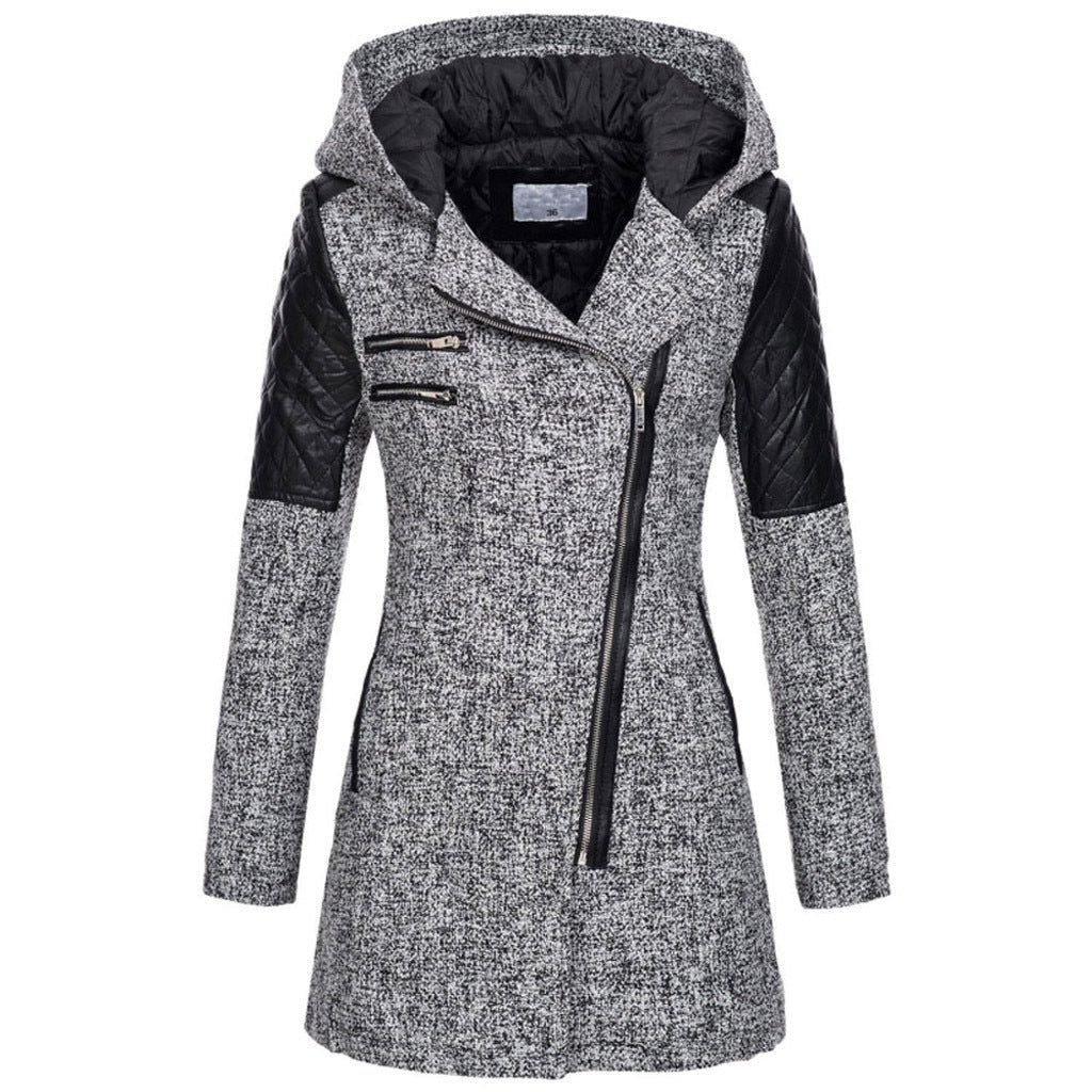 Women's Fitted Zip-Up Hooded Coat