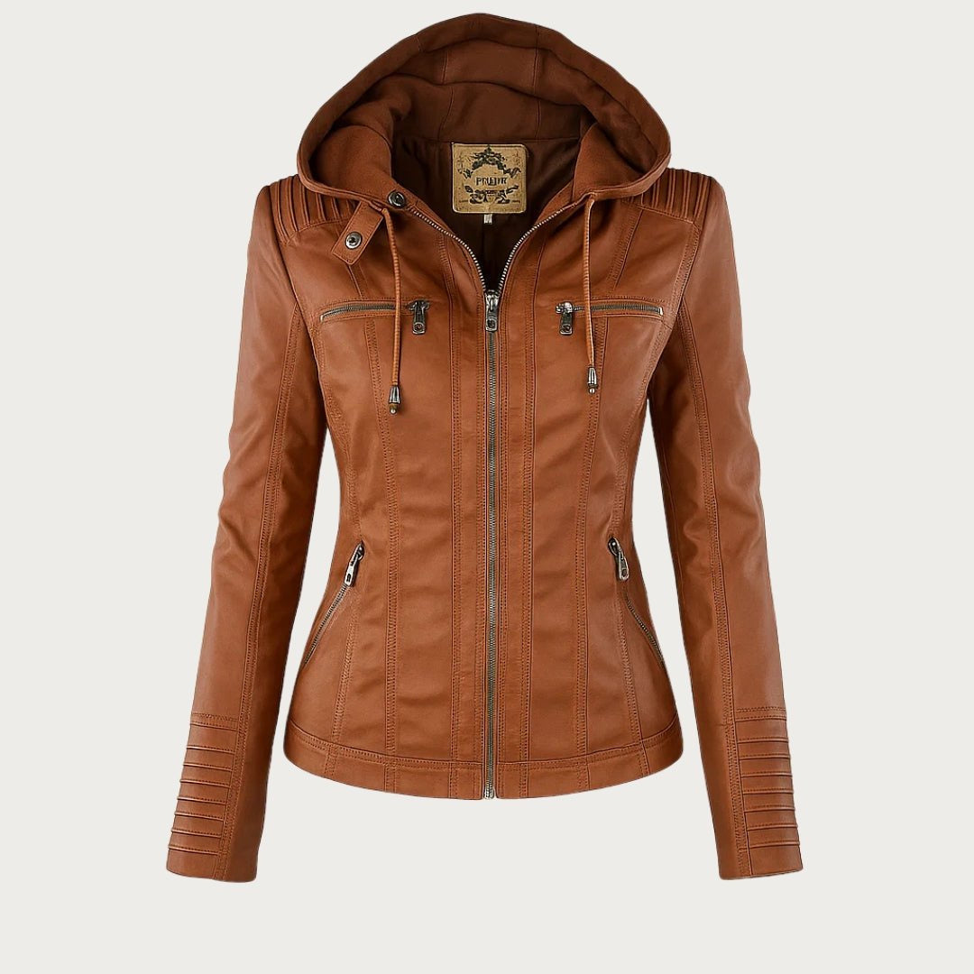 Women's Hooded Biker Jacket