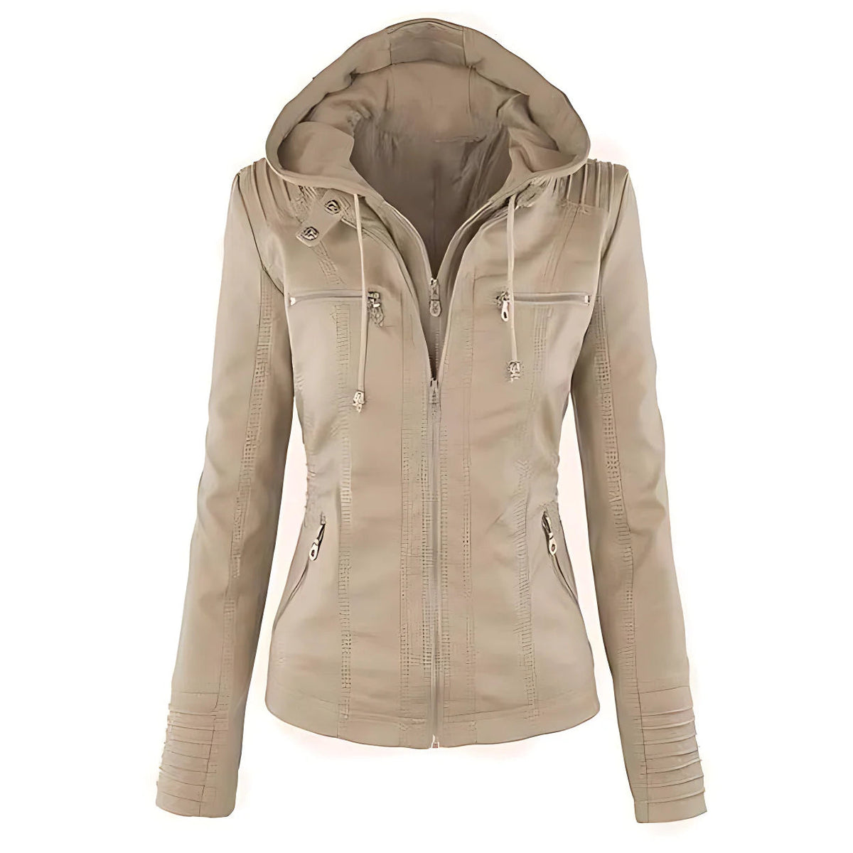 Women's Hooded Biker Jacket