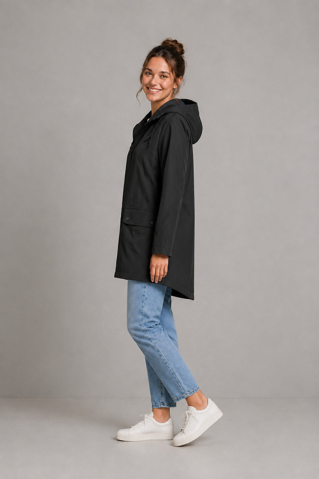 Women's Hooded Zip-Up Waterproof Rain Jacket