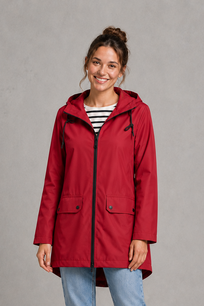 Women's Hooded Zip-Up Waterproof Rain Jacket