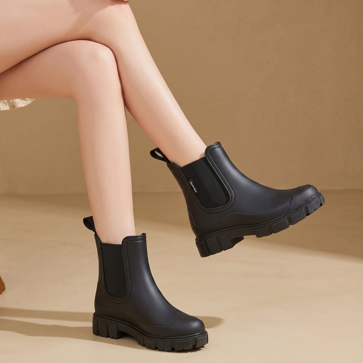 Women's Waterproof Chunky Sole Chelsea Boots