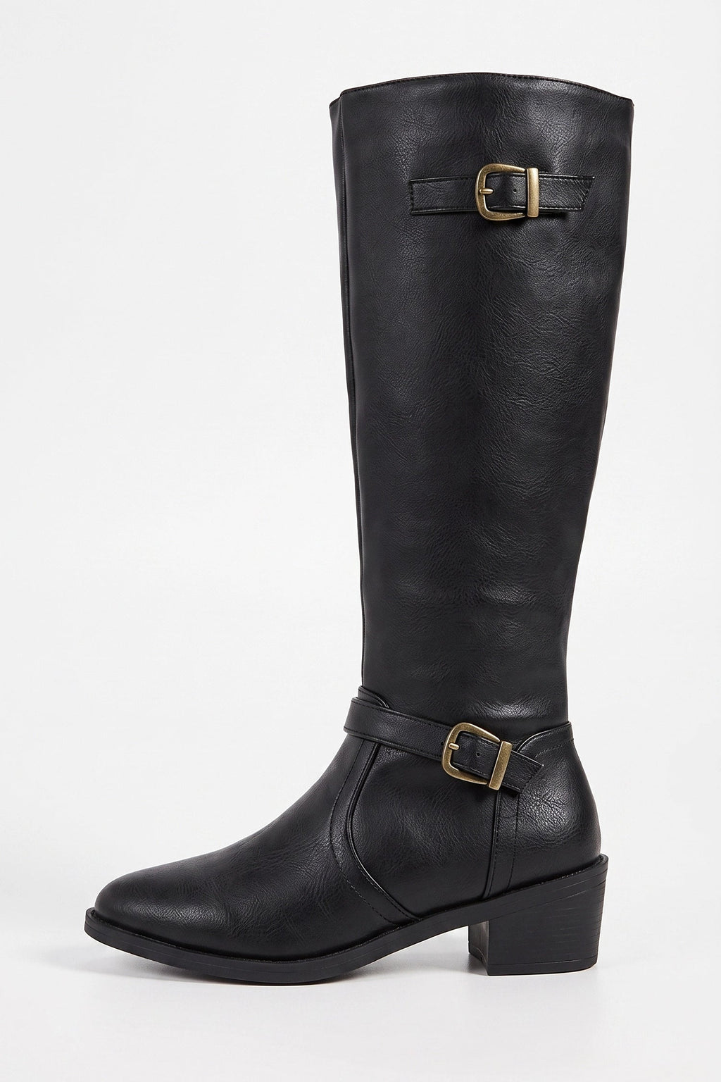 Women's Zip-Up Faux Leather Knee High Boots