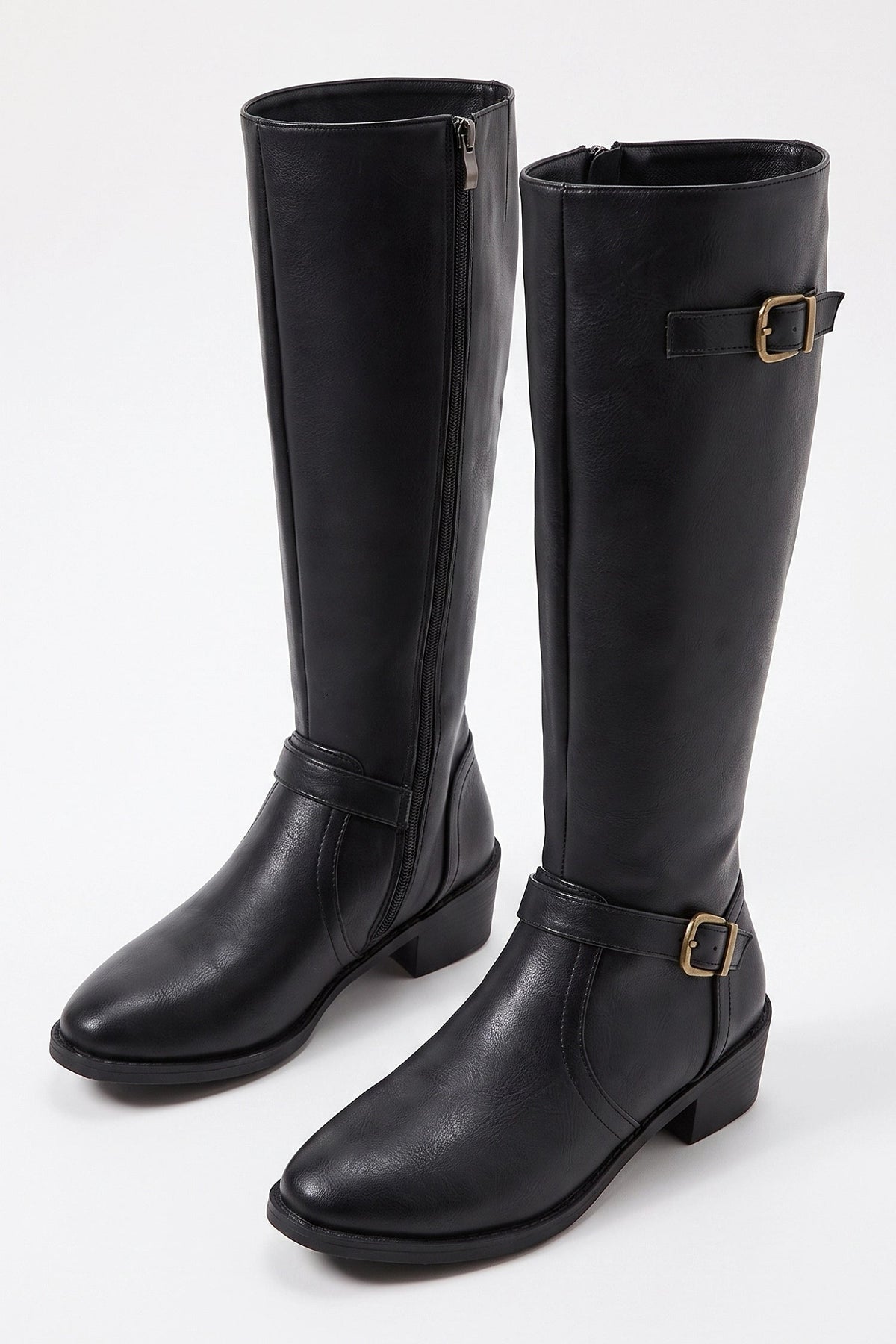 Women's Zip-Up Faux Leather Knee High Boots