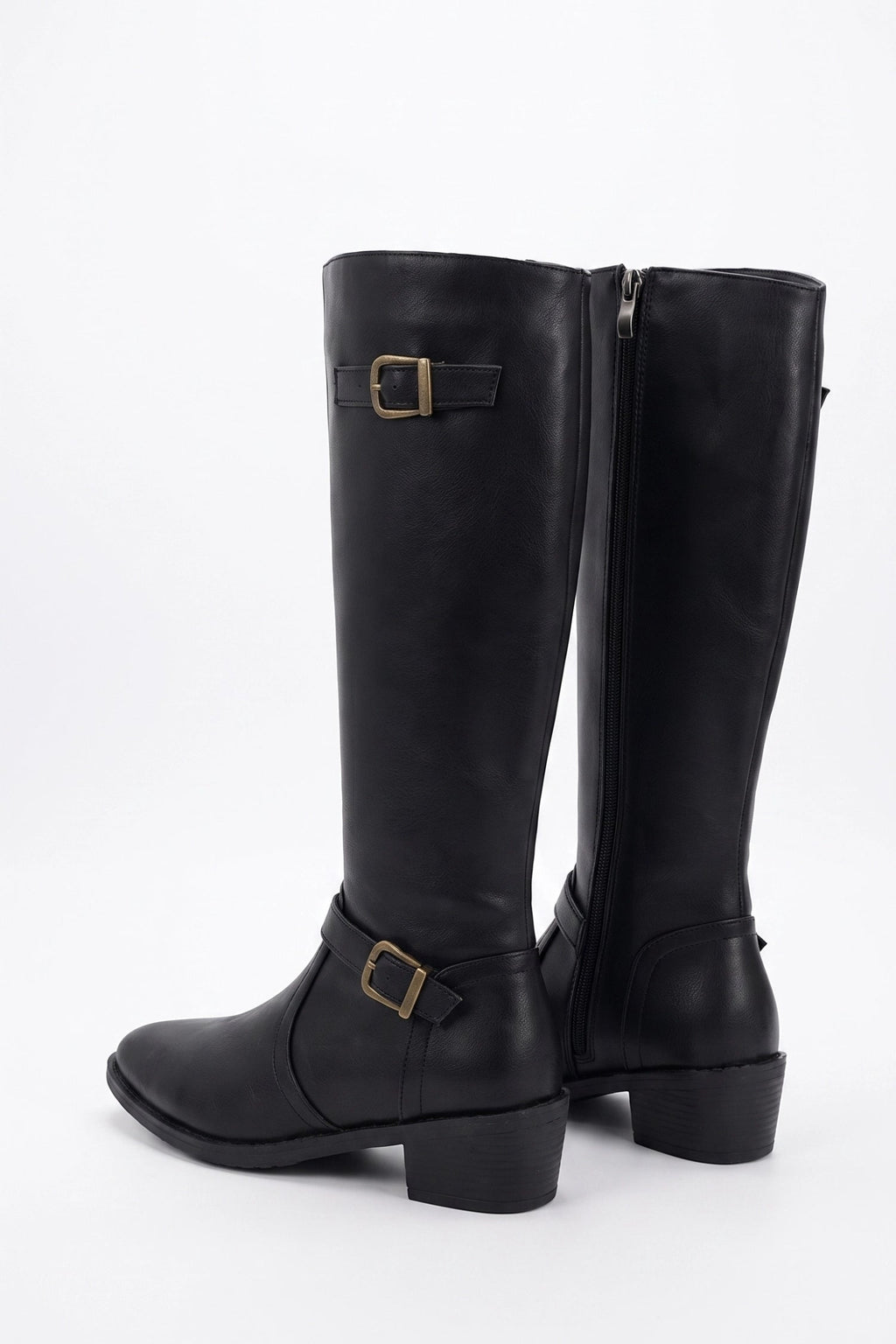 Women's Zip-Up Faux Leather Knee High Boots