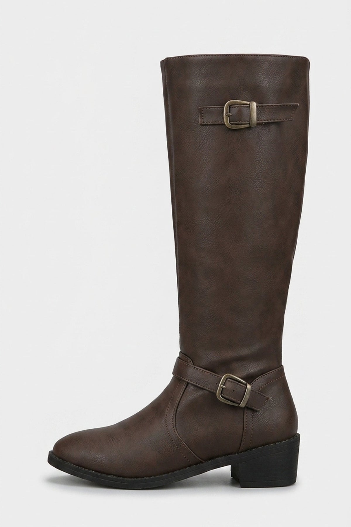 Women's Zip-Up Faux Leather Knee High Boots