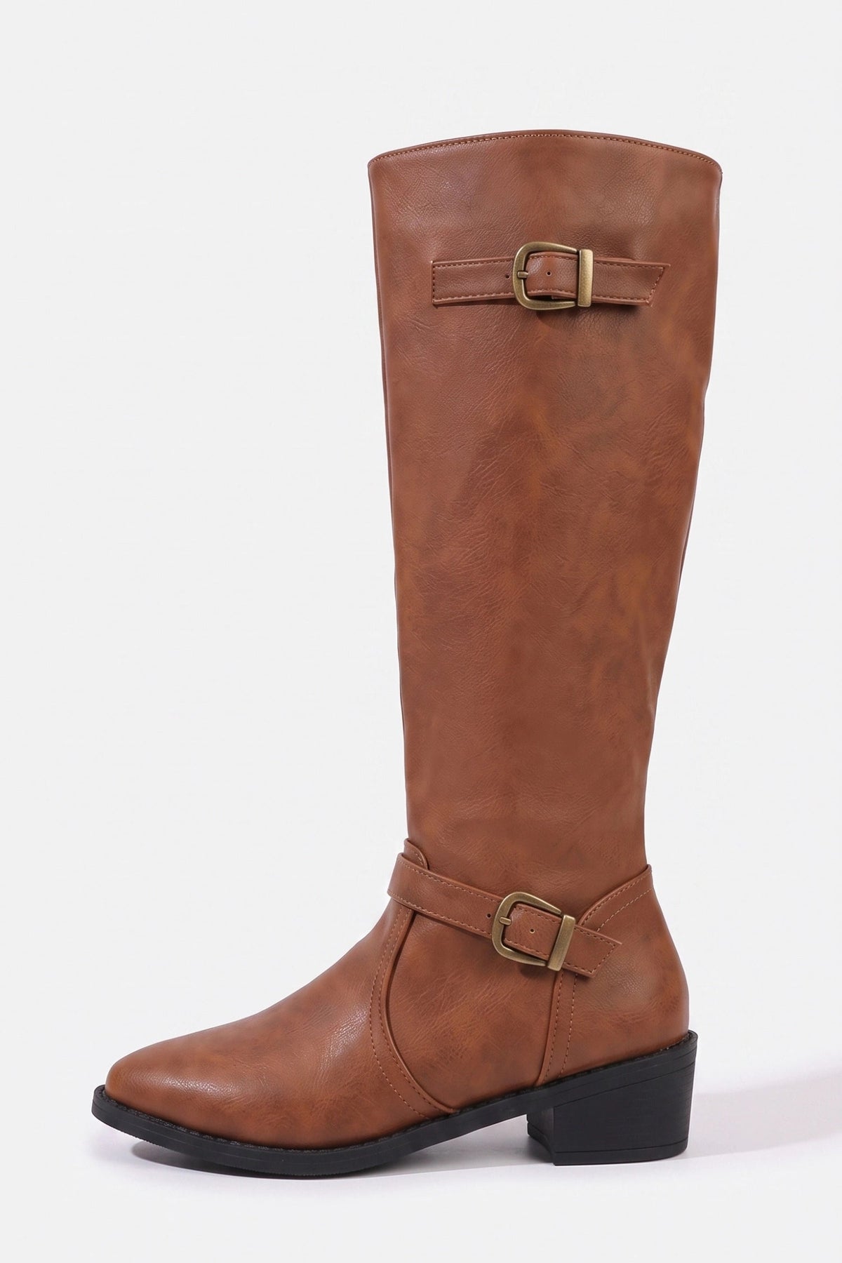 Women's Zip-Up Faux Leather Knee High Boots