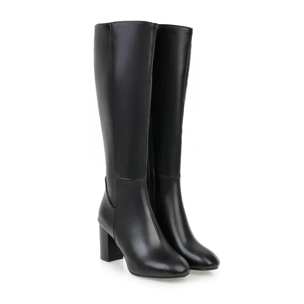 Women's Zip-Up Knee High Boots