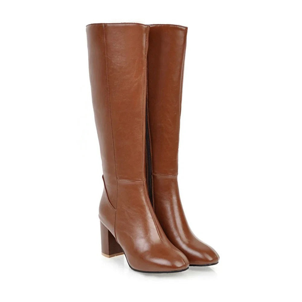 Women's Zip-Up Knee High Boots