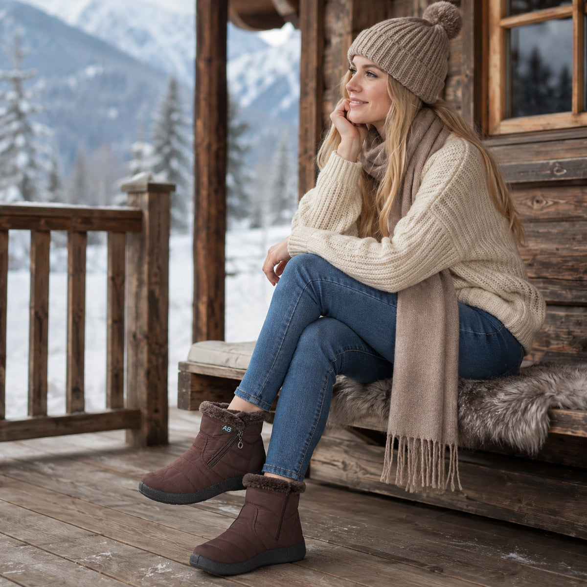 Women's Zip-Up Waterproof Ankle Boots
