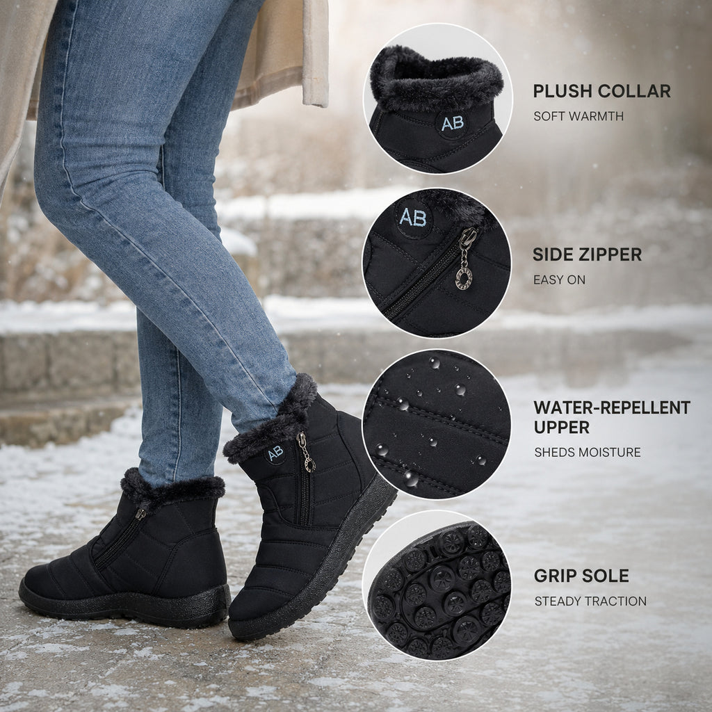Women's Zip-Up Waterproof Ankle Boots
