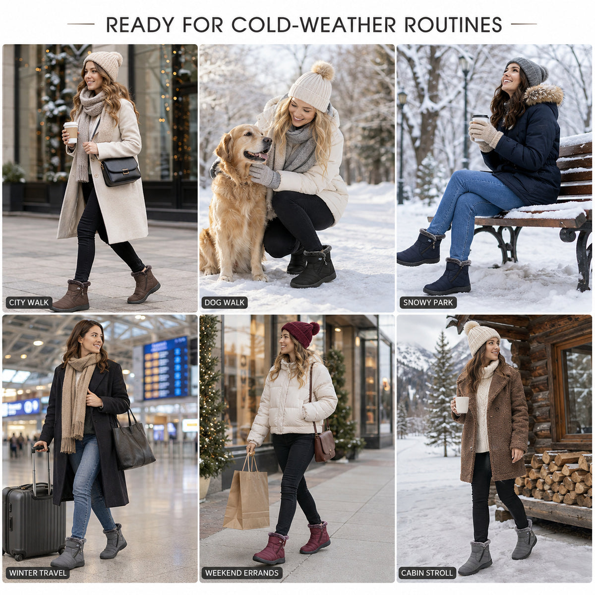 Women's Zip-Up Waterproof Ankle Boots